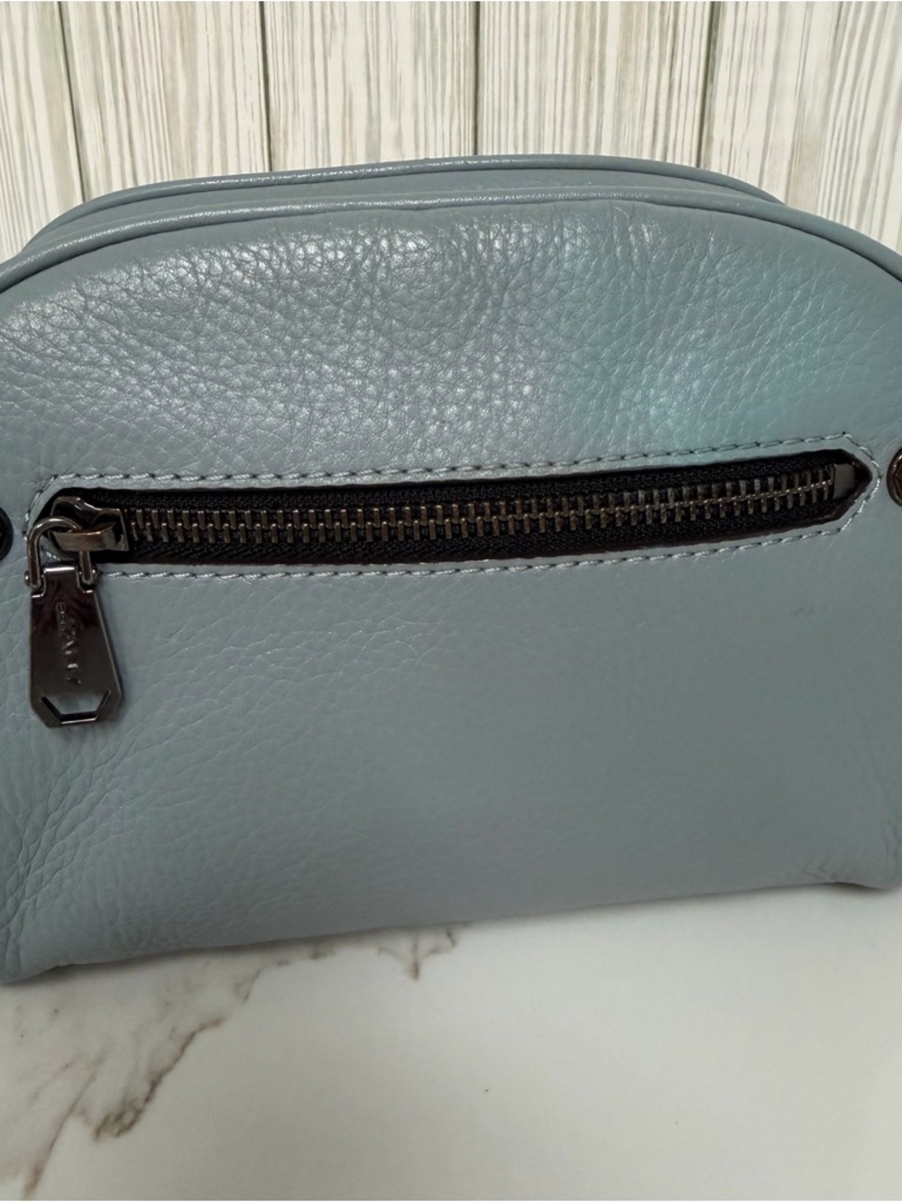 Oryany Light Blue Pebbled Leather Crossbody Bag - Picture 6 of 12